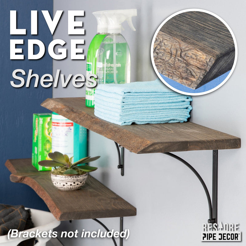 Étagère RESTORE Boulder Black 36 po en bois naturel (bois seulement)