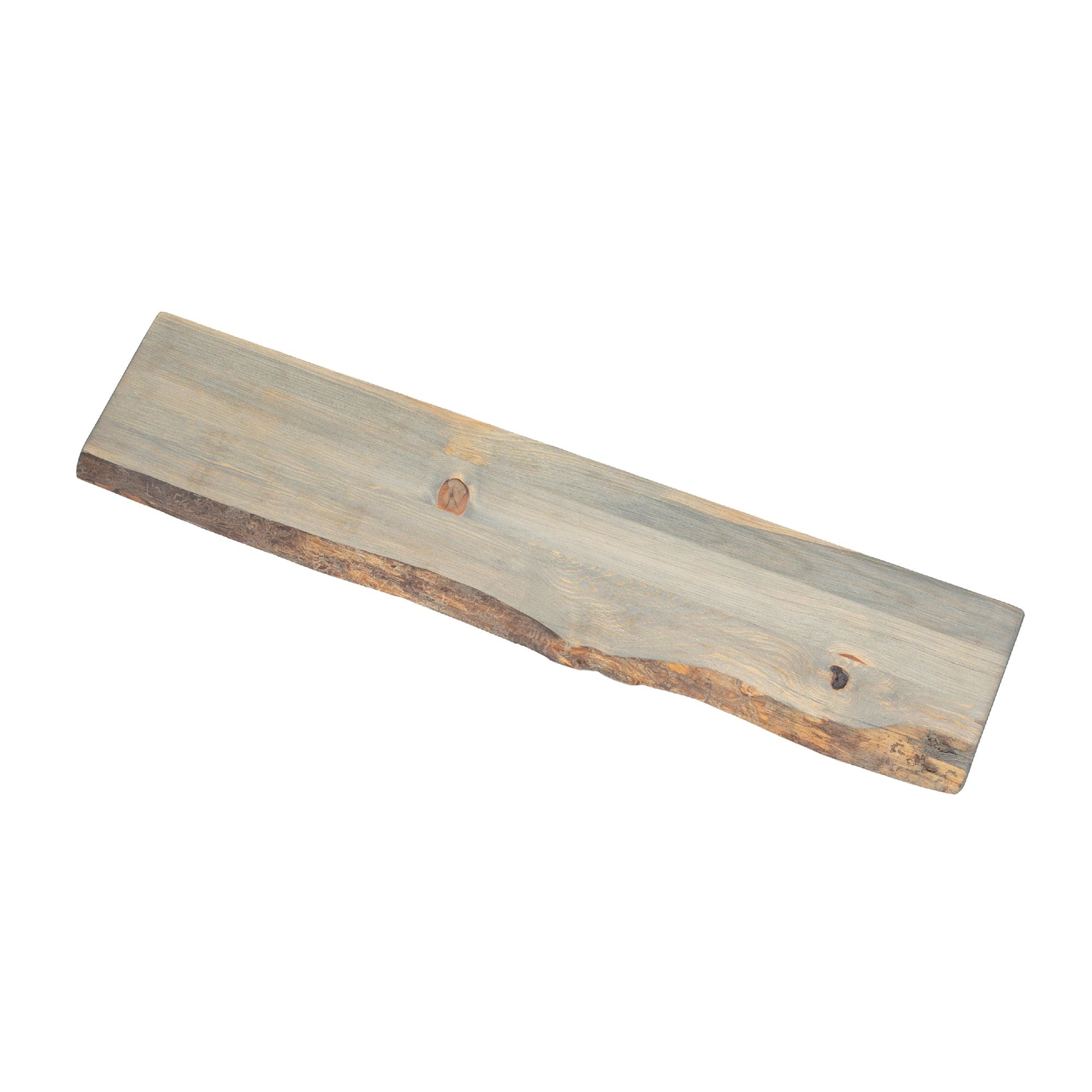 RESTORE Riverstone Grey 36 in. Live Edge Wood Shelf (Wood Only