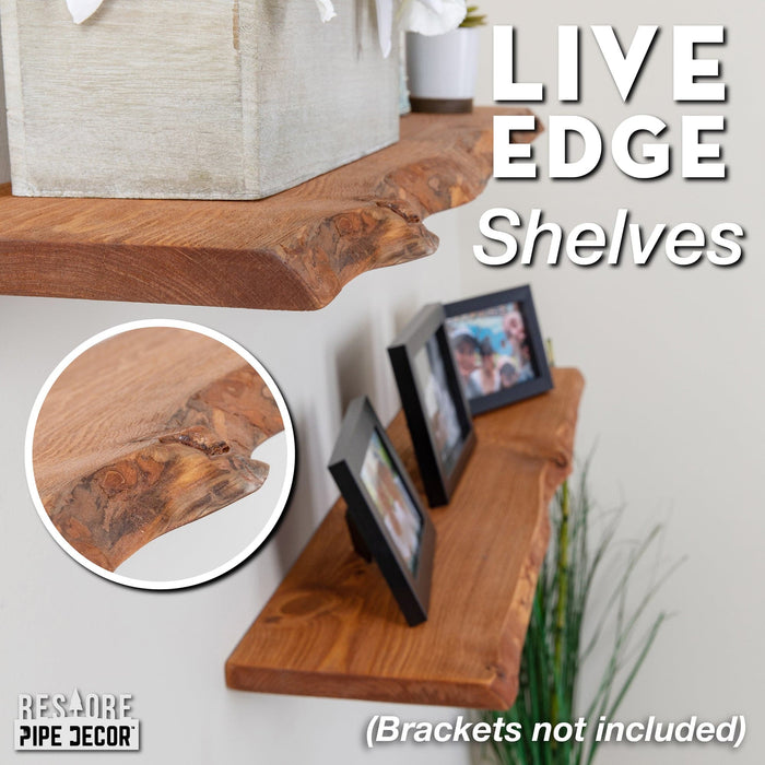 RESTORE Sunset Cedar 36 in. Live Edge Wood Shelf (Wood Only)