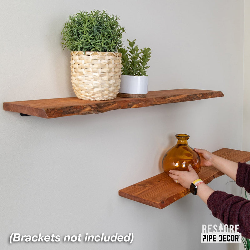 RESTORE Sunset Cedar 36 in. Live Edge Wood Shelf (Wood Only)