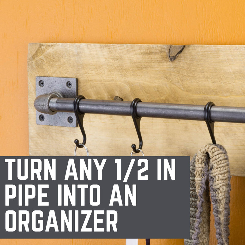 Pipe Hook for 1/2in Black Pipe - Pipe Decor