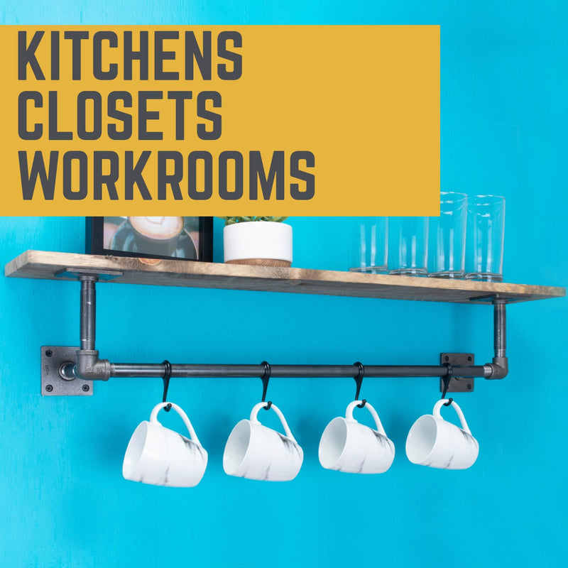 Pipe Hook for 1/2in Black Pipe - Pipe Decor