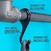 Pipe Hook for 1/2in Black Pipe - Pipe Decor