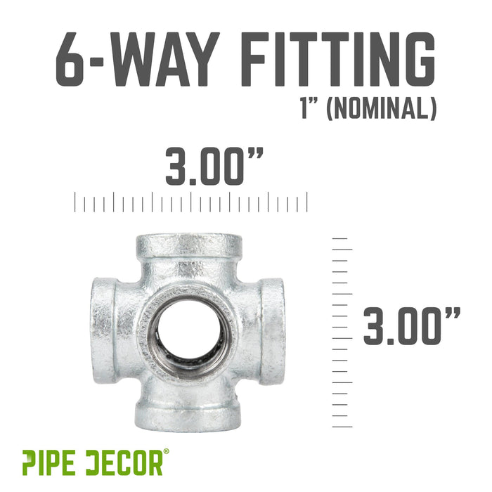 1 in. Galvanized 6-Way Fitting