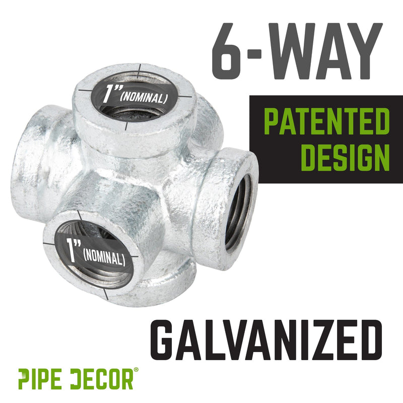 1 in. Galvanized 6-Way Fitting