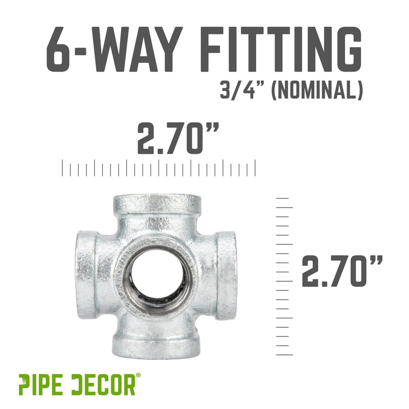 3/4 in. Galvanized 6-Way Fitting