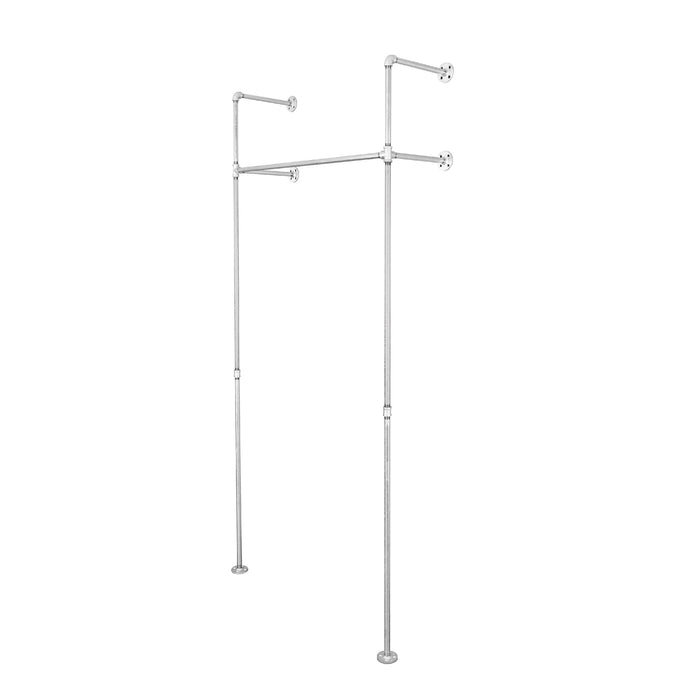 41 in. Galvanized Wall Mounted Clothing Rack, Single