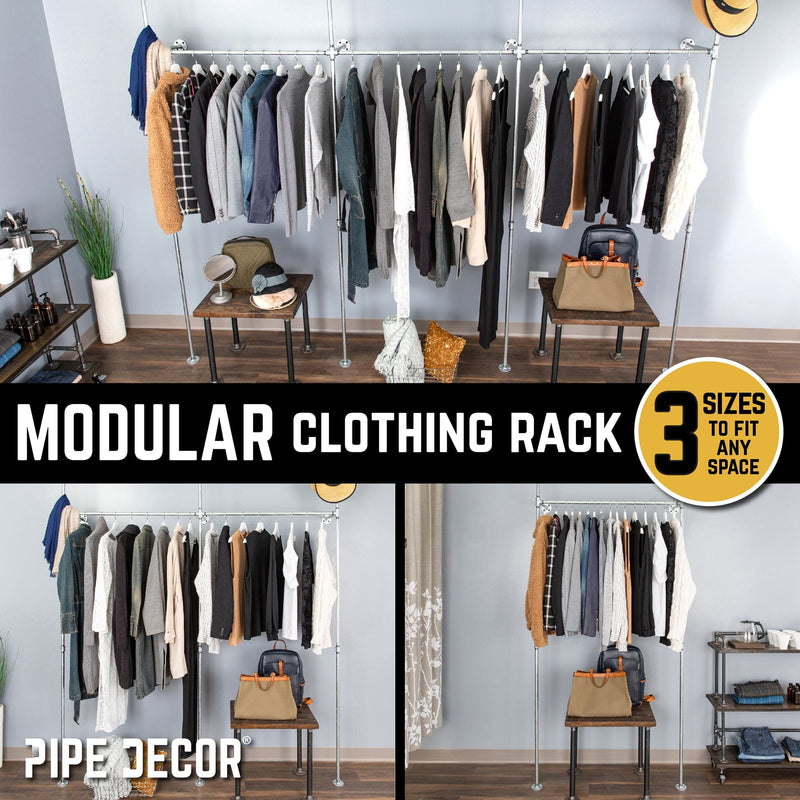 Perchero de pared galvanizado de 41 pulgadas, individual