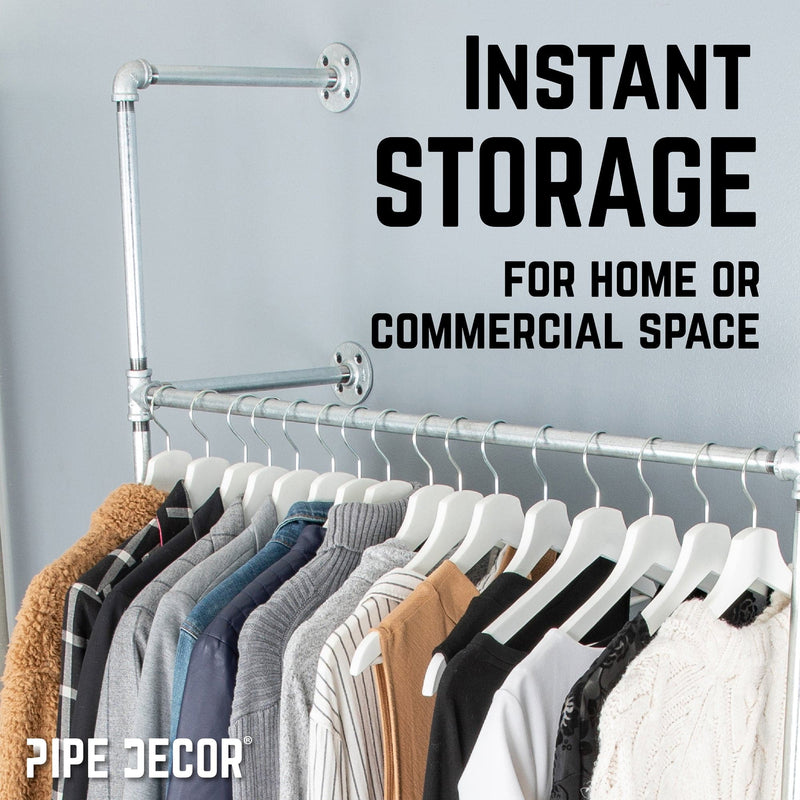 Perchero de pared galvanizado de 41 pulgadas, individual