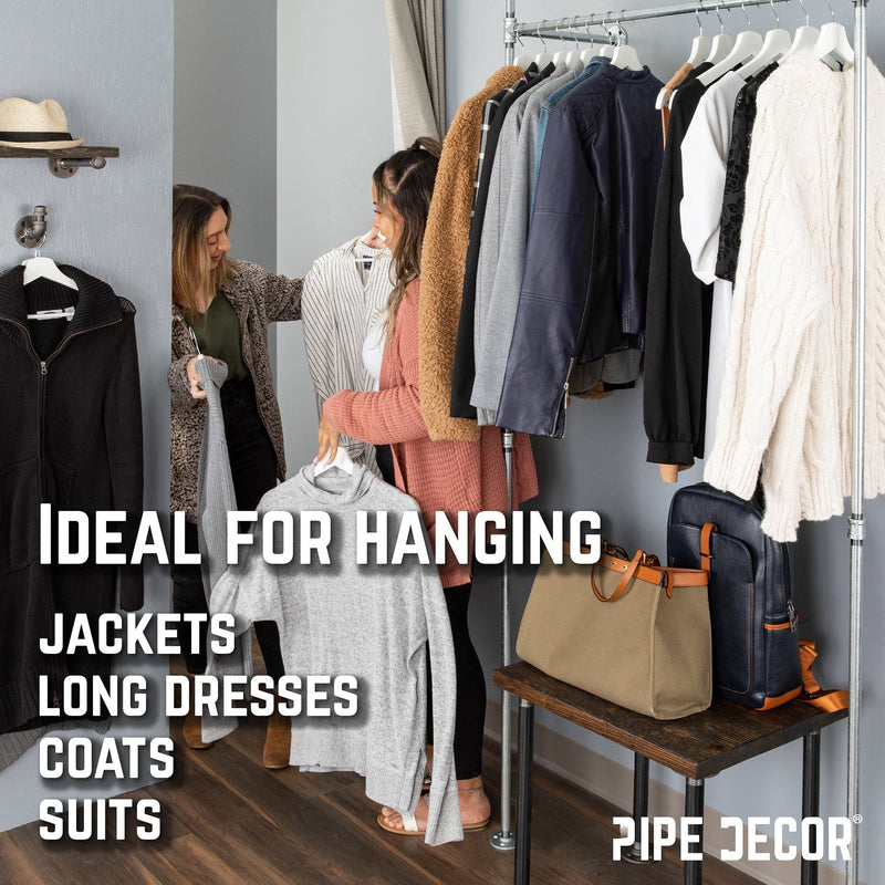 Perchero de pared galvanizado de 41 pulgadas, individual