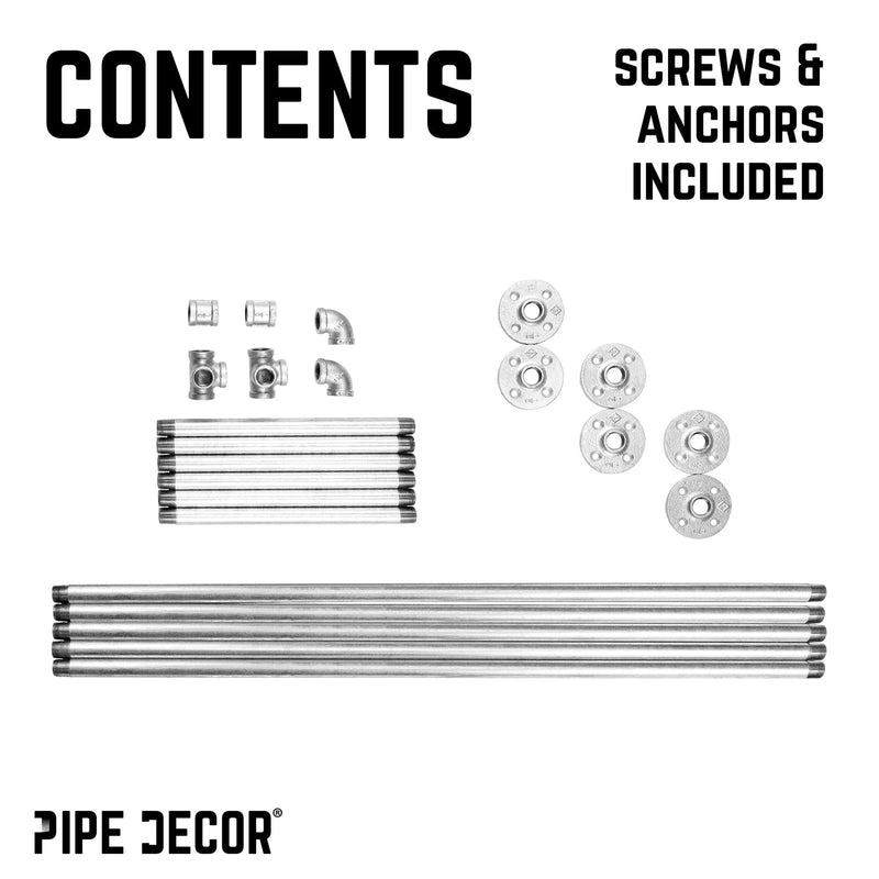 Perchero de pared galvanizado de 41 pulgadas, individual