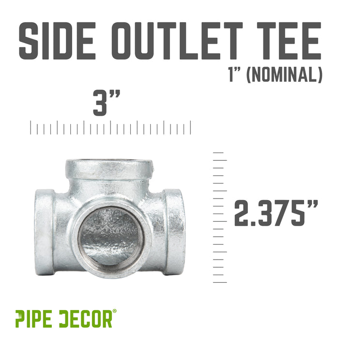1 in. Galvanized Iron Side Outlet Tee
