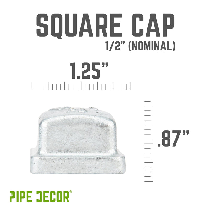 1/2 in. Galvanized Square Cap