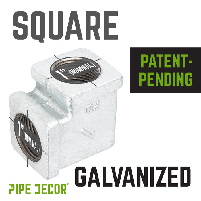 1 in. Galvanized Square 90 Degree Elbow