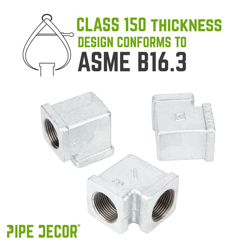 1 in. Galvanized Square 90 Degree Elbow