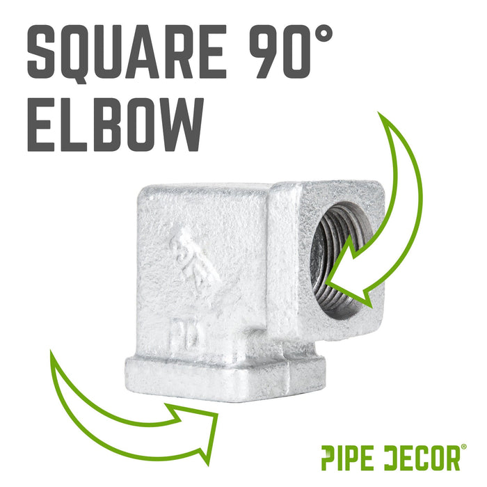 3/4 in. Galvanized Square 90 Degree Elbow