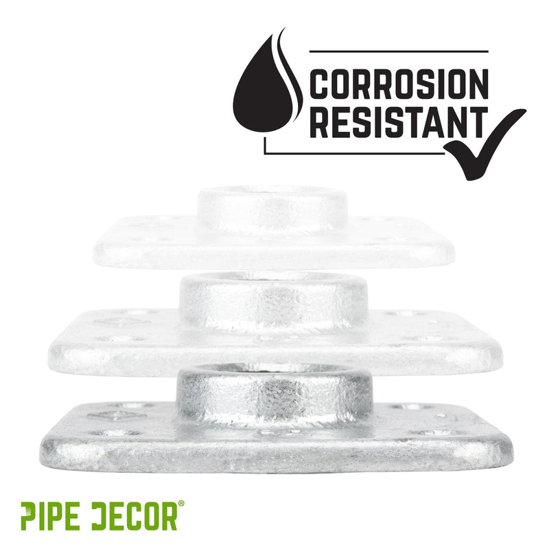 Bride de plancher carrée galvanisée de 1 po