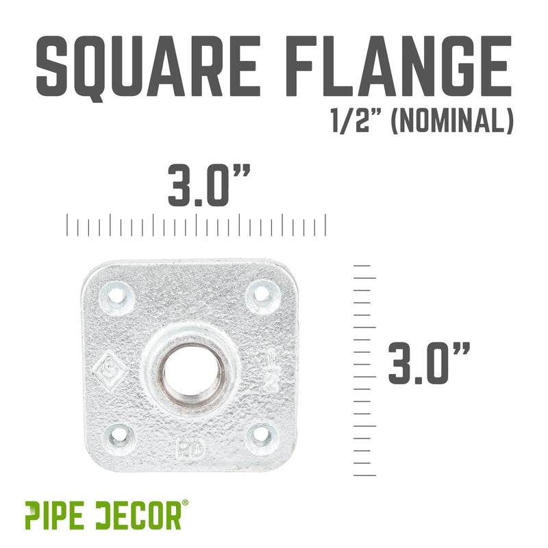 1/2 in. Galvanized Square Floor Flange