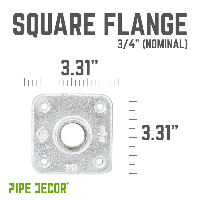 3/4 in. Galvanized Square Floor Flange