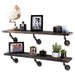 Restore Boulder Black 36 in. Shelves with Angled Brackets - Pipe Decor