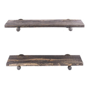 Restore Boulder Black 24 in. Shelves with Straight Brackets - Pipe Decor