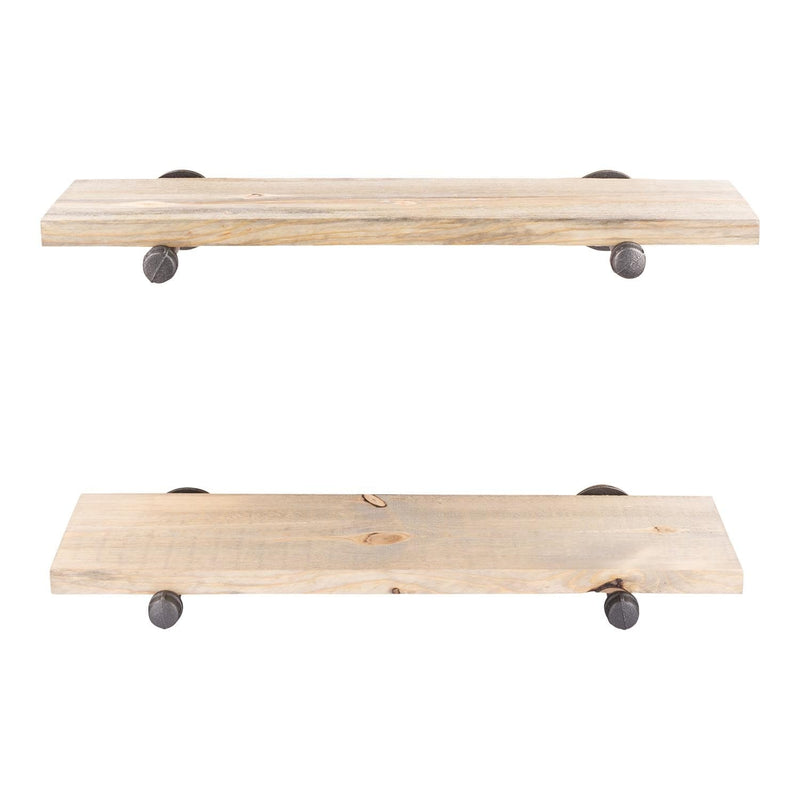 Restore Driftwood Tan 24 in. Shelves with Straight Brackets - Pipe Decor