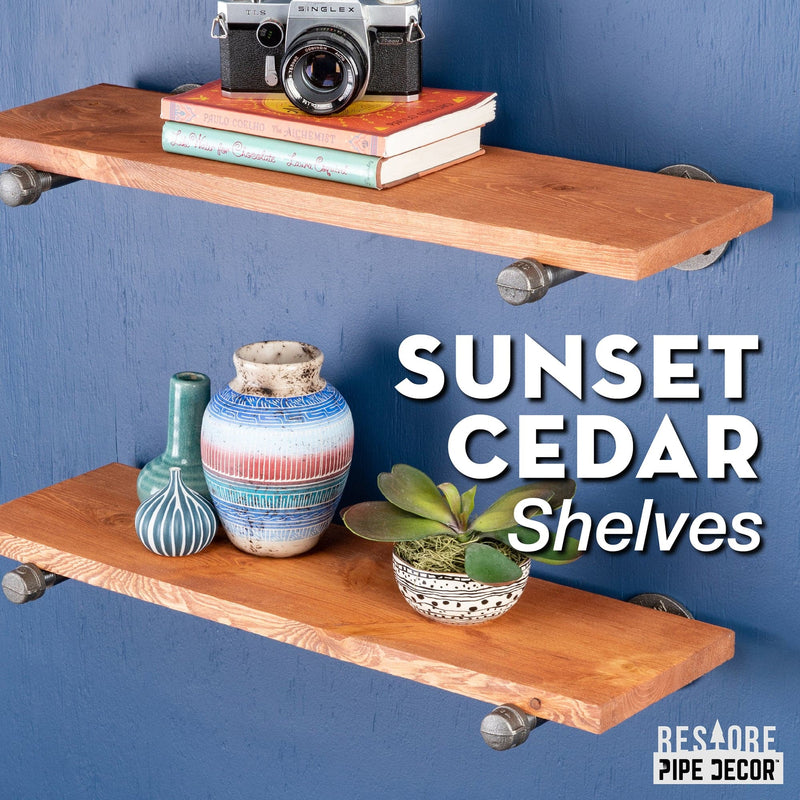 RESTORE Sunset Cedar 24 in. Shelves with Straight Brackets