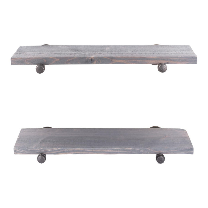 Restore Riverstone Grey 24 in. Shelves with Straight Brackets - Pipe Decor