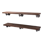 Restore Trail Brown 36 in. Shelves with L-Shaped Brackets - Pipe Decor