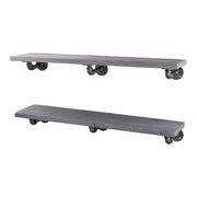 Restore Riverstone Grey 36 in. Shelves with L-Shaped Brackets - Pipe Decor