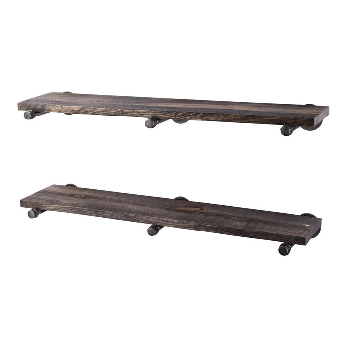 Restore Boulder Black 36 in. Shelves with Straight Brackets - Pipe Decor