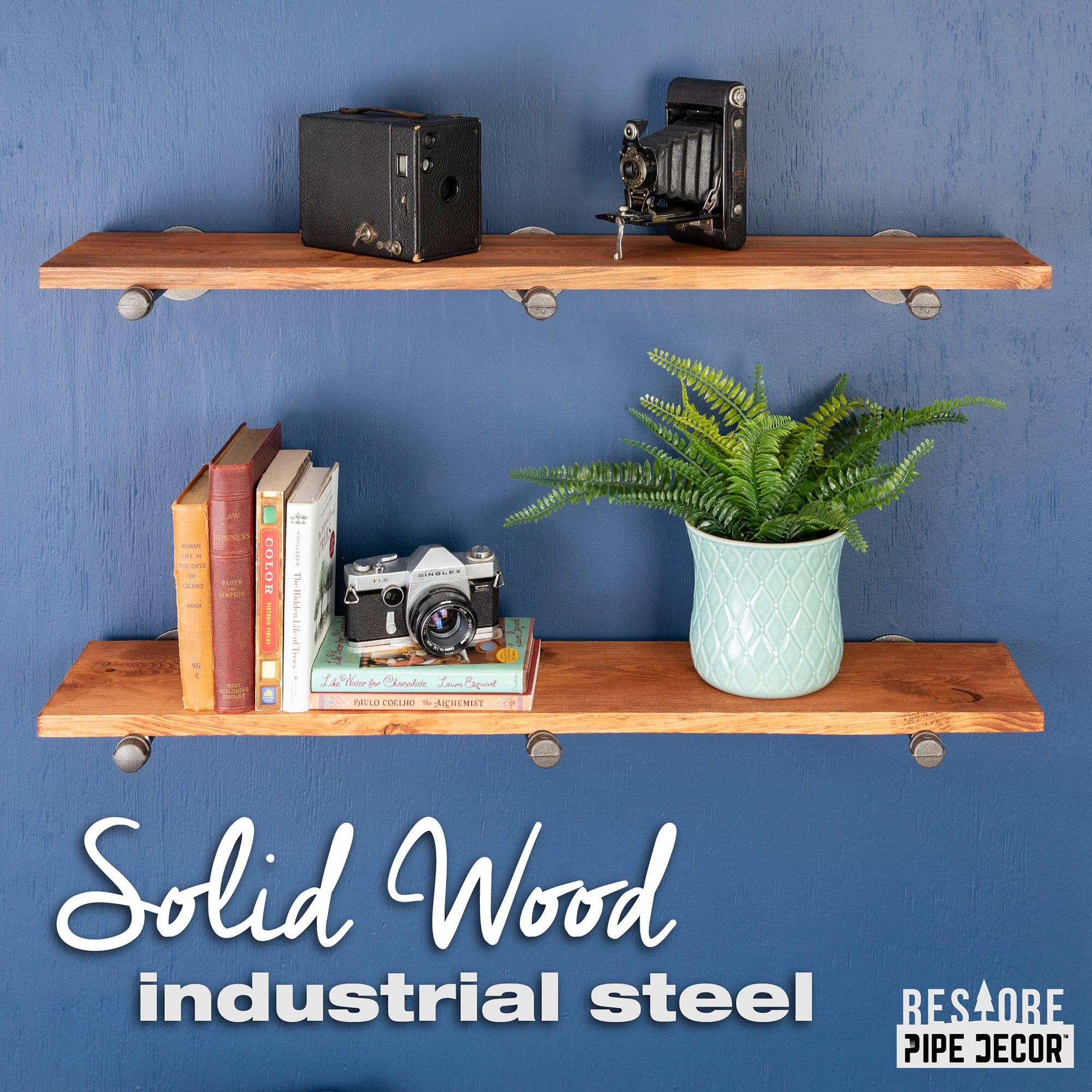 RESTORE Sunset Cedar 36 in. Shelves with Straight Brackets — PIPE