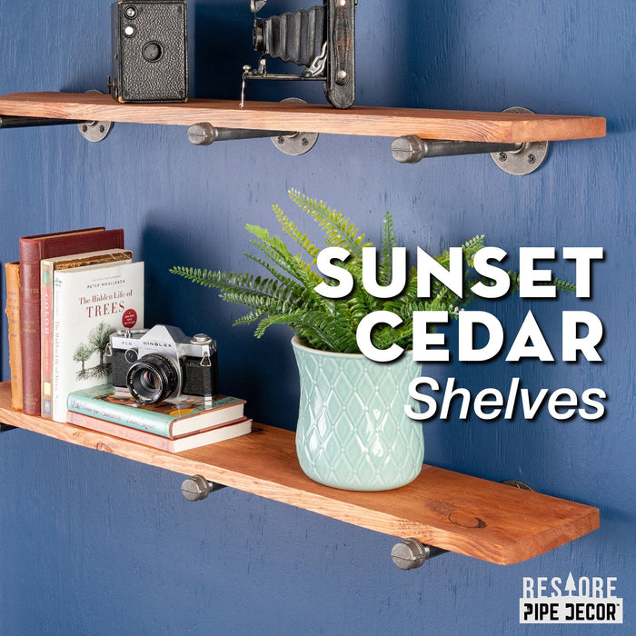 RESTORE Sunset Cedar 36 in. Shelves with Straight Brackets