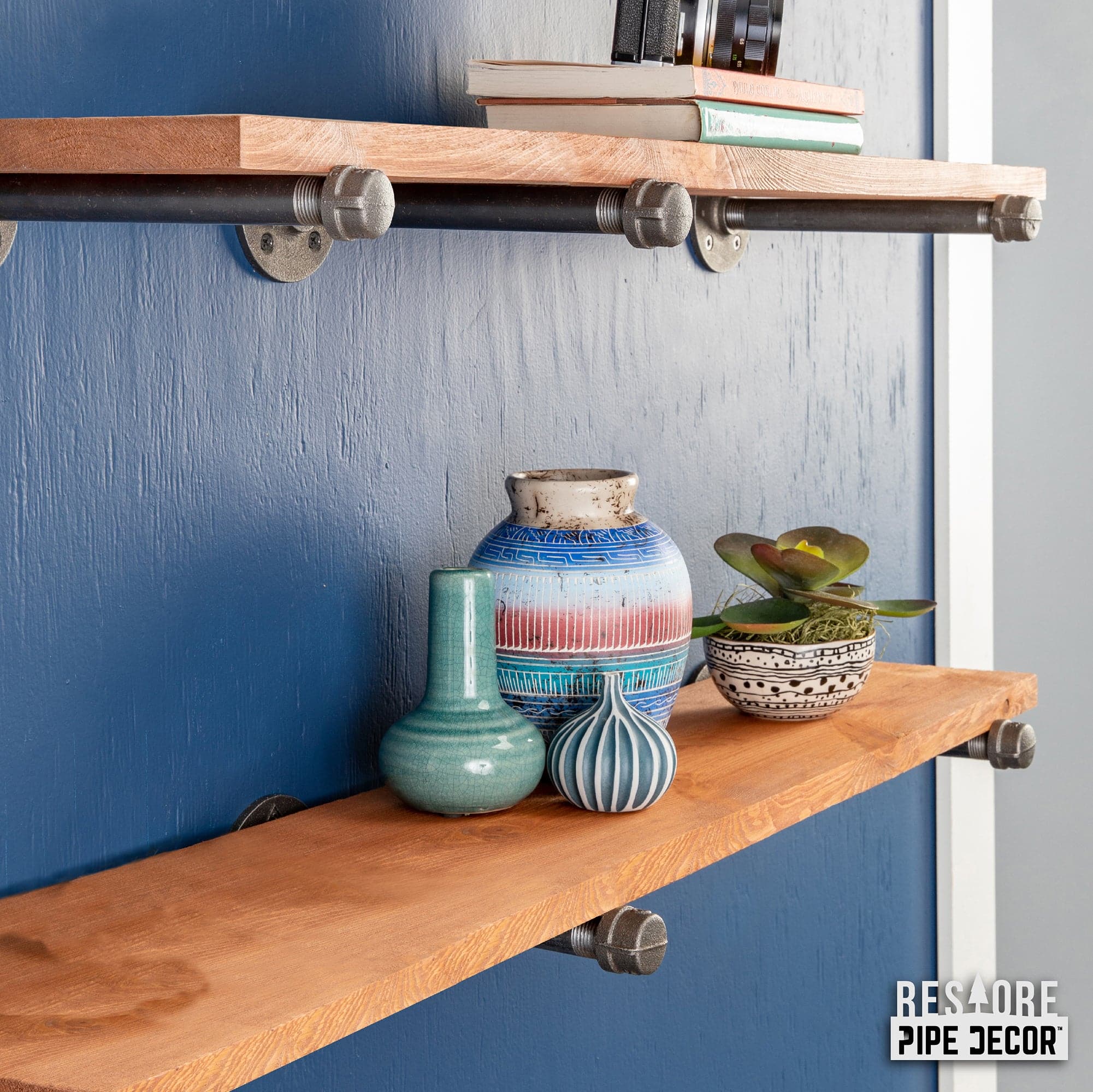 RESTORE Sunset Cedar 36 in. Shelves with Straight Brackets — PIPE