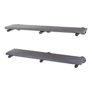 Restore Riverstone Grey 36 in. Shelves with Straight Brackets - Pipe Decor