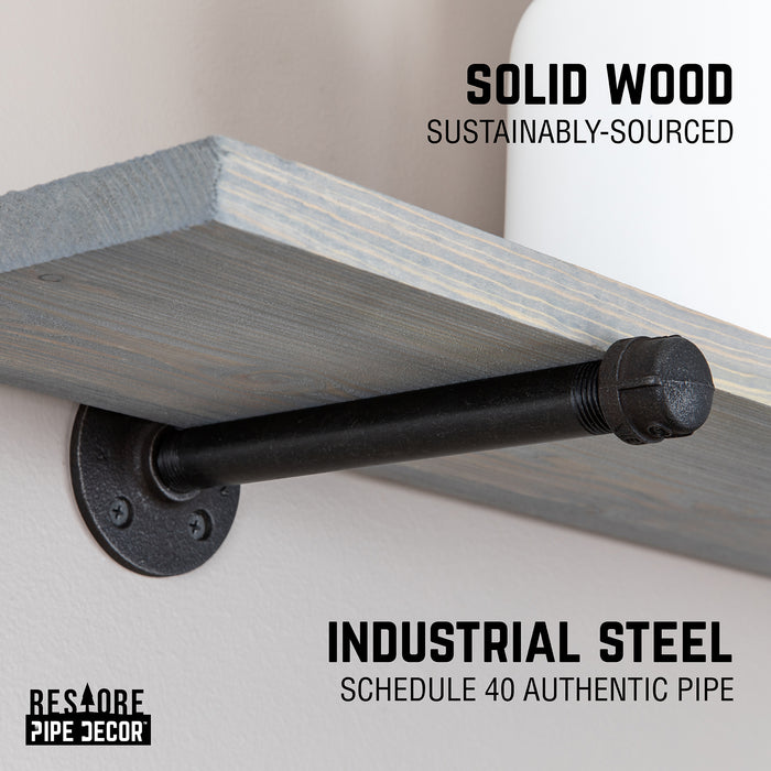 Pipe Decor Product Image Solid Wood Sustainably-Sourced Industrial Steel Schedule 40 Authentic Pipe