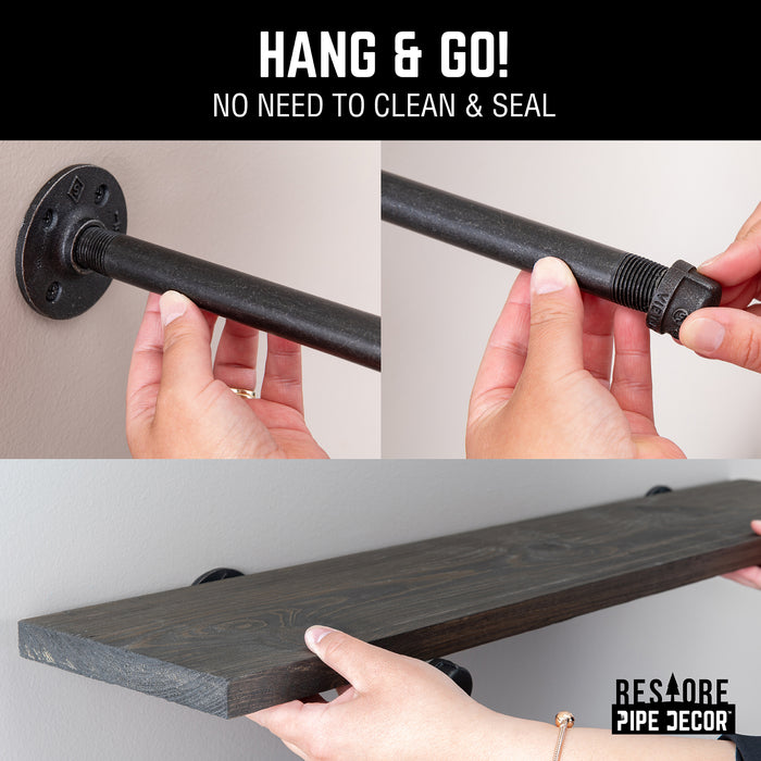 Hand and Go No Need to Clean and Seal Pipe Decor Shelf