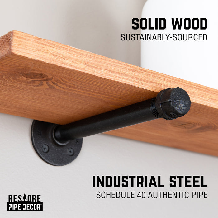 Solid Wood Sustainability-Sourced Industrial Steel Schedule 40 Authentic Pipe Pipe Decor Product Image