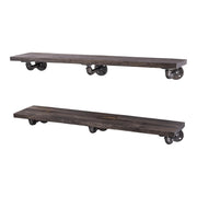 Restore Boulder Black 36 in. Shelves with L-Shaped Brackets - Pipe Decor