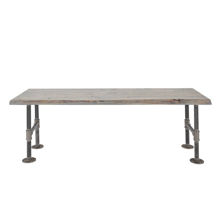 RESTORE Riverstone Grey Solid Live Edge Wood Accent Bench