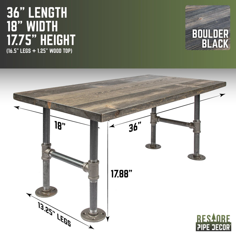 RESTORE Boulder Black Solid Wood Coffee Table