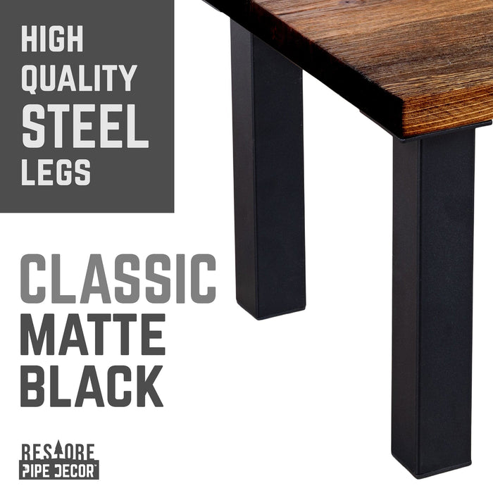 Skyline Boulder Black Solid Wood Coffee Table with 18 in. High-Rise Legs