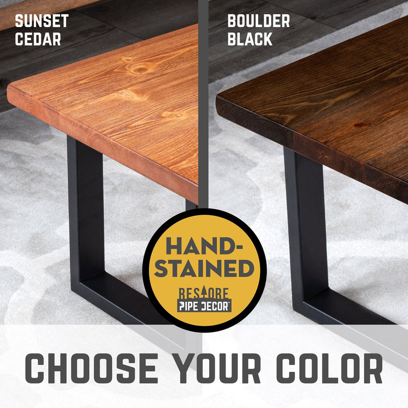 Skyline Boulder Black Solid Wood Coffee Table with 18 in. Landscape Legs