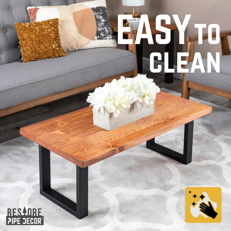 Skyline Sunset Cedar Solid Wood Coffee Table with 12 in. Landscape Legs