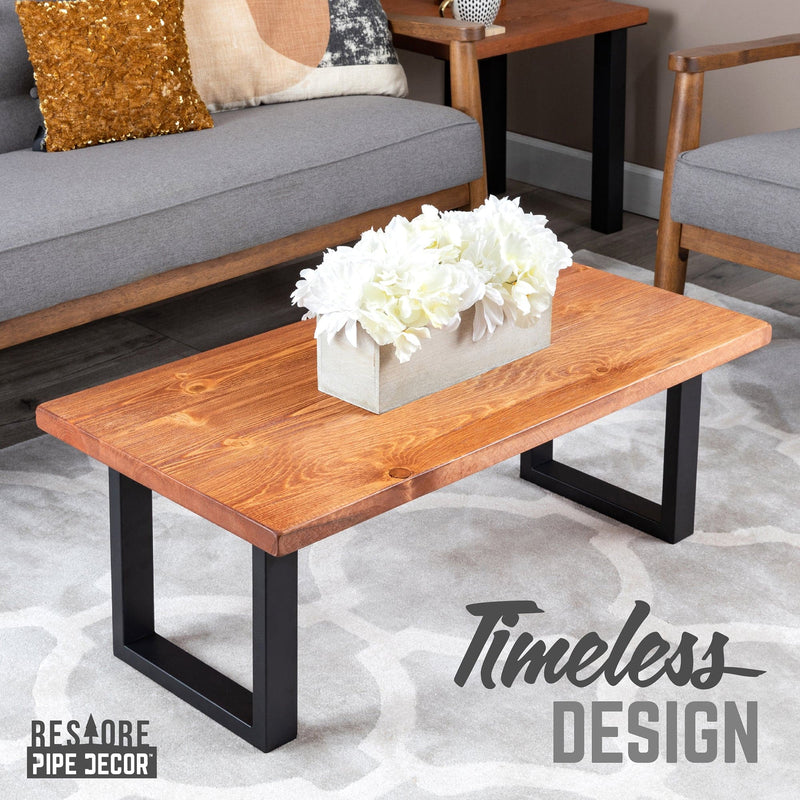 Table basse Skyline Sunset en bois massif de cèdre avec pieds paysagers de 45,7 cm