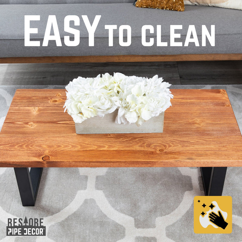 Table basse Skyline Sunset en bois massif de cèdre avec pieds paysagers de 45,7 cm