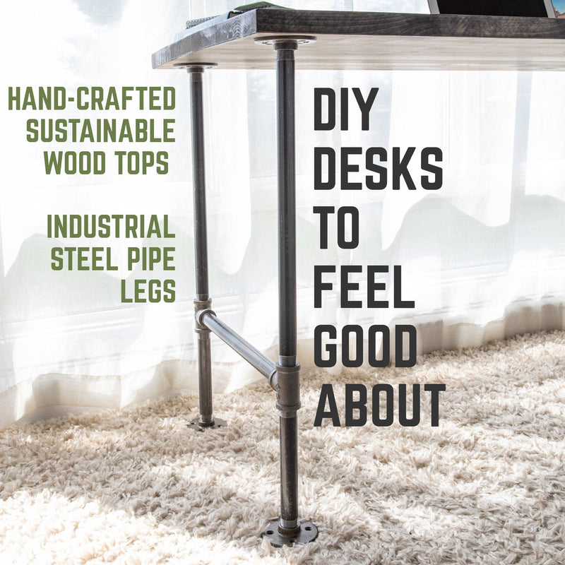 RESTORE Escritorio de oficina Boulder de madera maciza negra