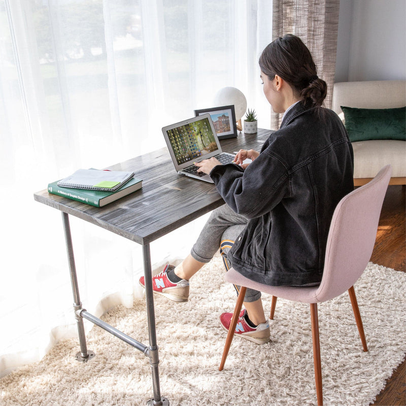 RESTORE Escritorio de oficina Boulder de madera maciza negra