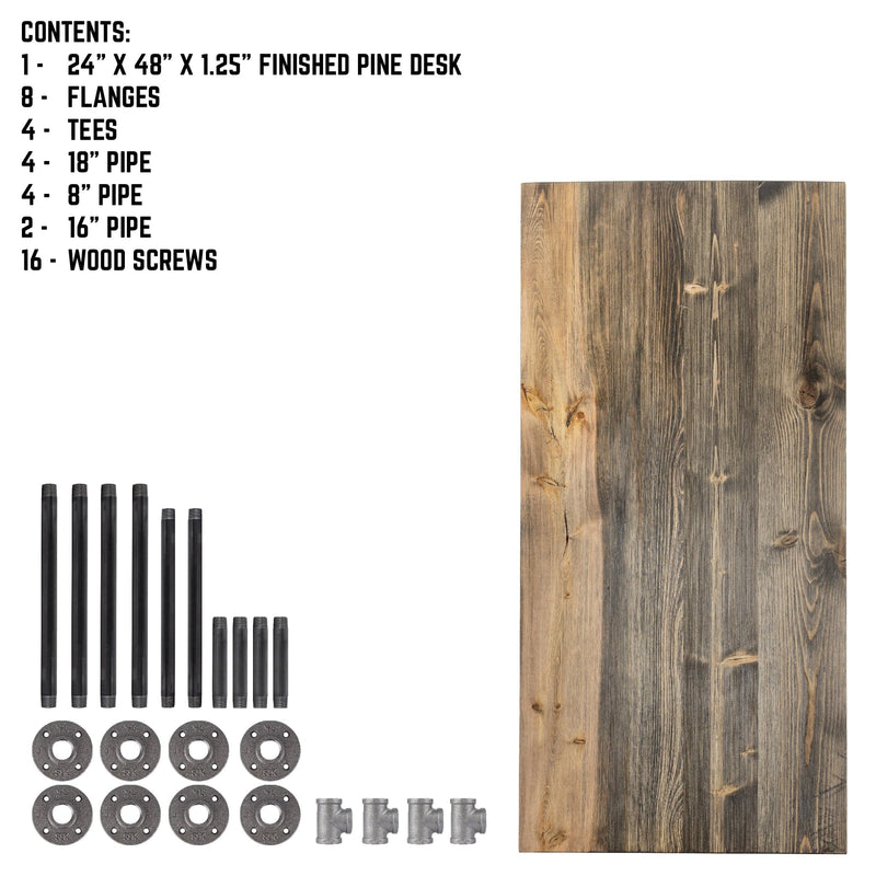 RESTORE Escritorio de oficina Boulder de madera maciza negra