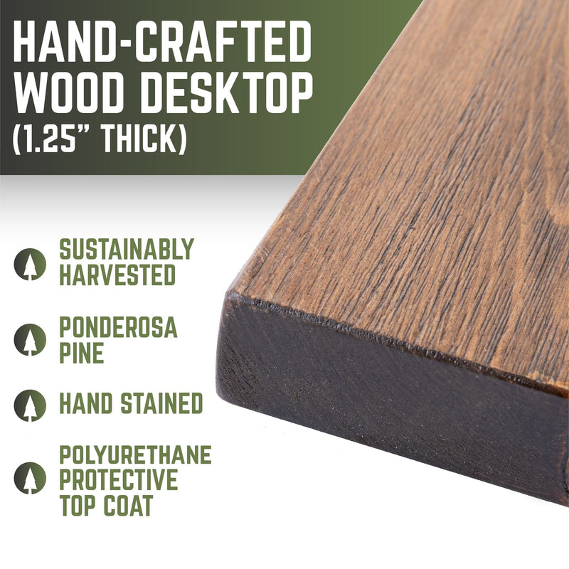 RESTORE Escritorio de oficina de madera maciza Trail Brown